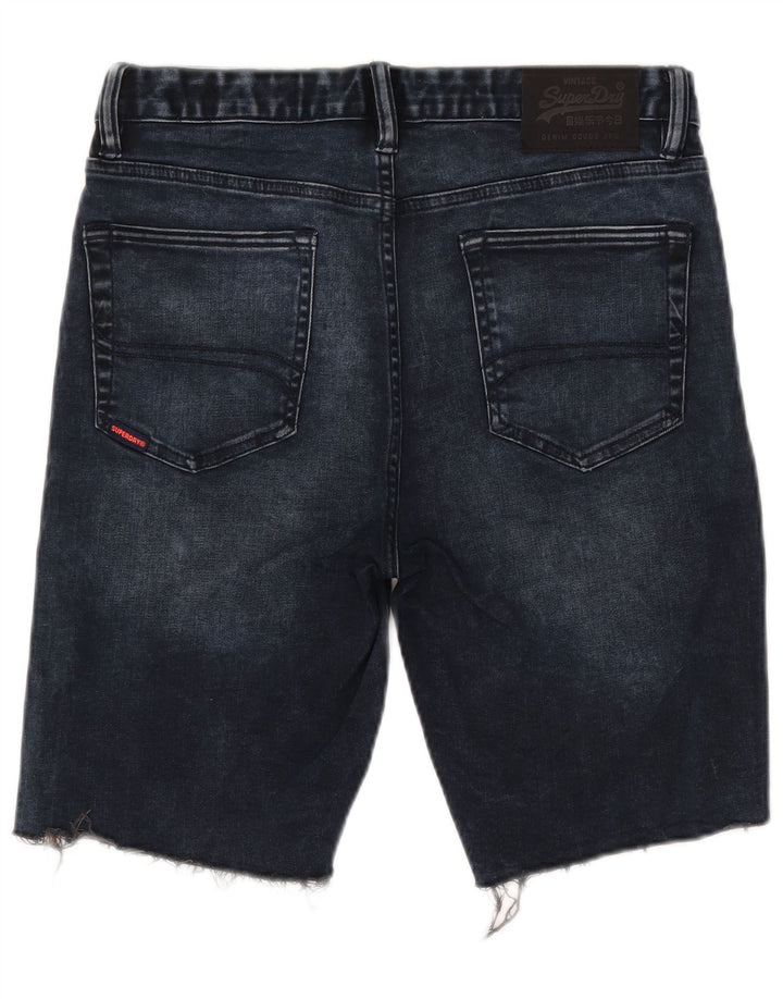 Pantaloni scurți din blugi pentru bărbați Superdry W32, bumbac, albastru bleumarin mediu