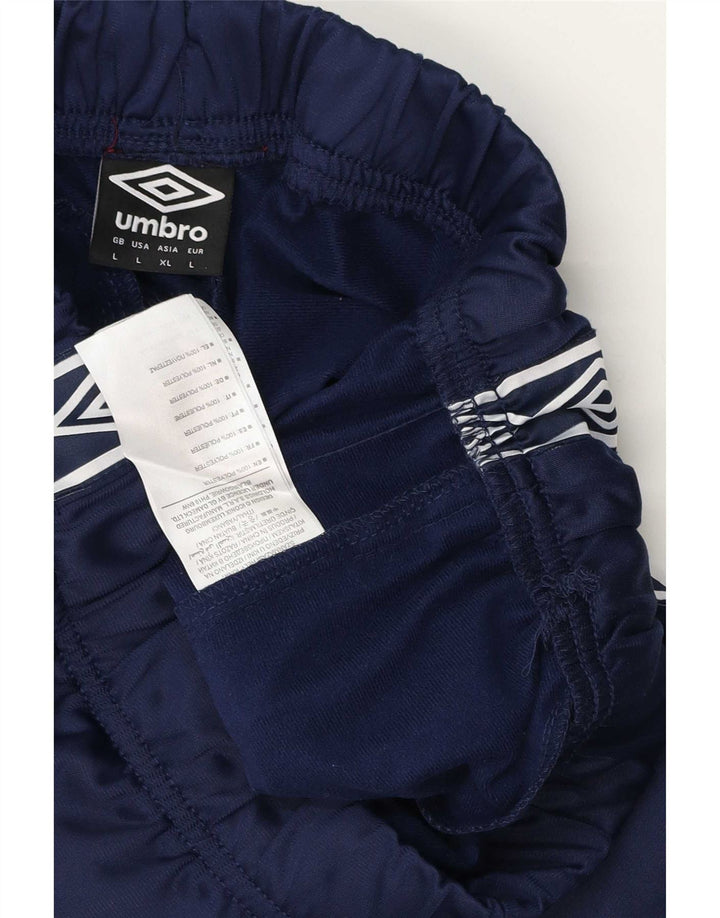 Pantaloni de trening grafic Umbro pentru bărbați, mari, poliester geometric, albastru