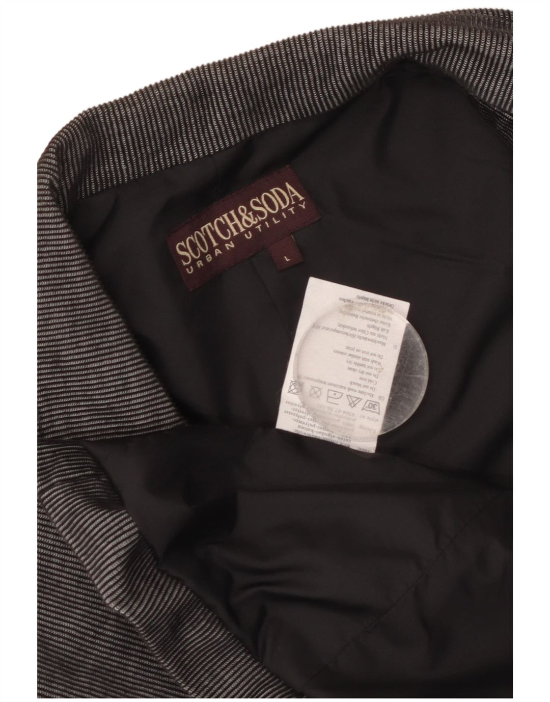 Jachetă pentru bărbați Scotch & Soda, cu 3 nasturi, UK 40, bumbac mare, gri cu dungi