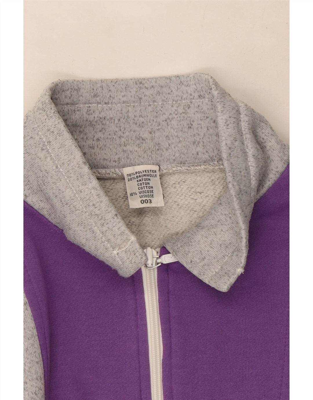 Jachetă de trening vintage pentru femei UK 12 Gri mediu Poliester color bloc