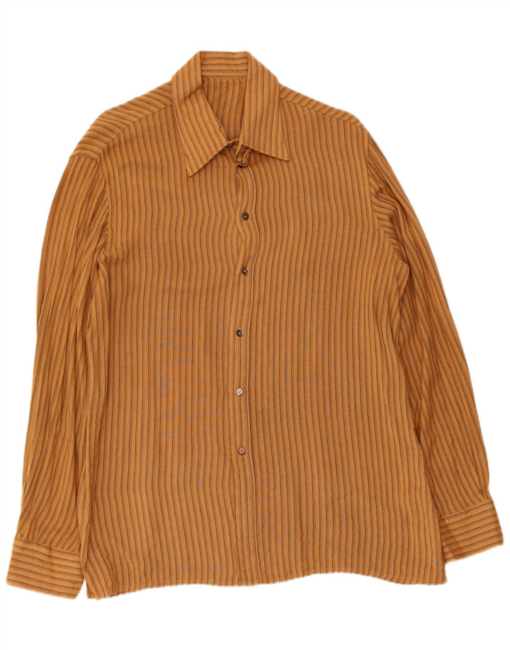 Cămașă Vintage pentru bărbați Maro Mediu Pinstripe