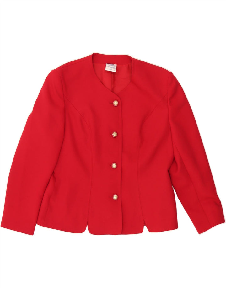 EASTEX Womens 3/4 Sleeve 4 Button Blazer Jacket UK 16 Large Red Polyester Vintage Eastex and Second-Hand Eastex from Messina Hembry 