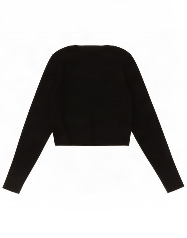 Pulover pentru femeie cu decolteu cu barca Zara UK 12 Medium Negru