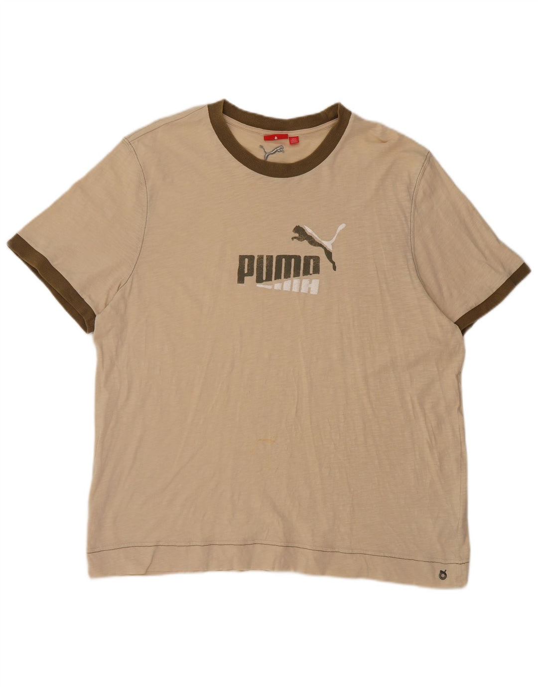 Tricou grafic Puma pentru bărbați Top 2XL, bumbac, bej