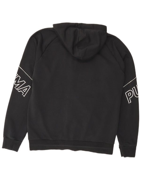 Pulover Puma Graphic Zip pentru bărbați, bumbac mediu negru