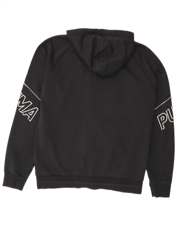 Pulover Puma Graphic Zip pentru bărbați, bumbac mediu negru