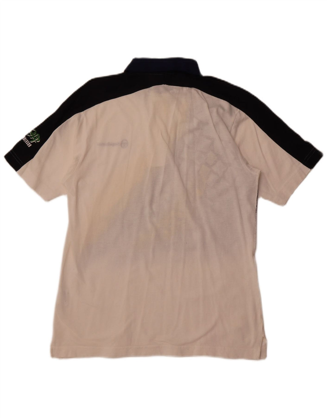 SERGIO TACCHINI Tricou polo cu grafică pentru bărbați din bumbac alb, color bloc