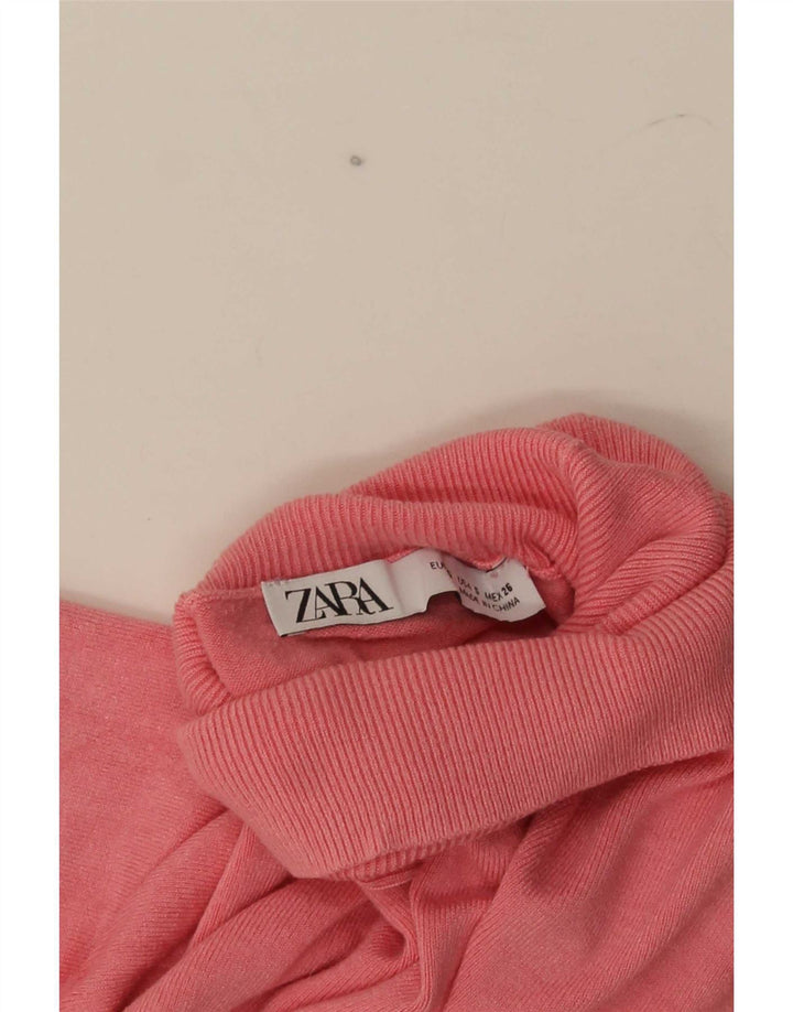 Pulover pentru femei cu gât rulat Zara UK 10 mic roz