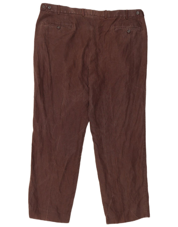 Marks & Spencer Pantaloni de costum drepți croiți pentru bărbați L42 L31 in maro