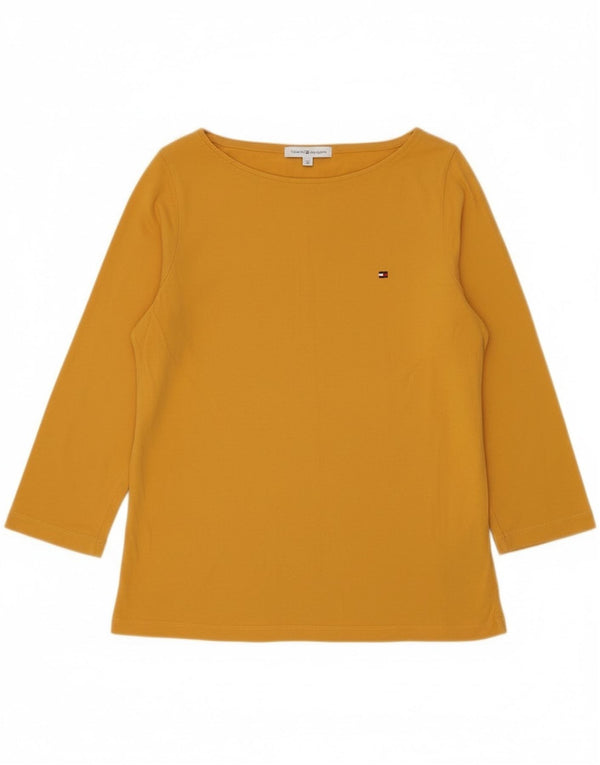 Top pentru femei Tommy Hilfiger cu mâneci 3/4 UK 14, bumbac galben mediu