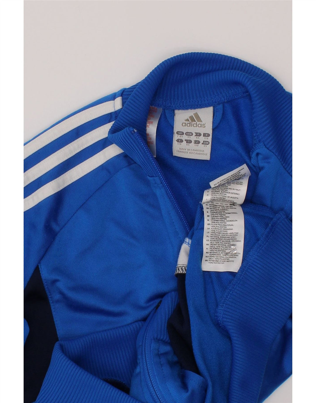 Jachetă de trening pentru băieți Adidas 7-8 ani, albastru, poliester
