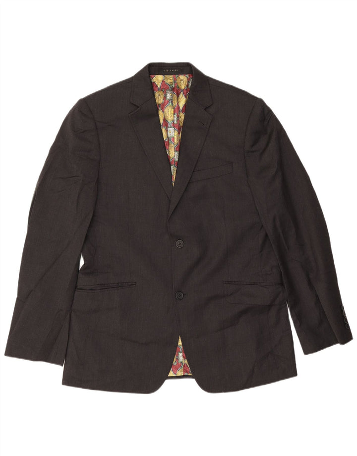 Costum pentru bărbați Ted Baker, 2 nasturi, 2 piese UK 40 mare L34 L31 Lână gri