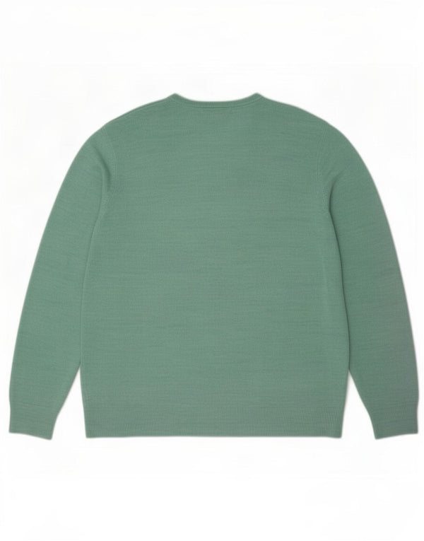 Pulover pentru bărbați Marks & Spencer cu decolteu în V, mare, verde acrilic