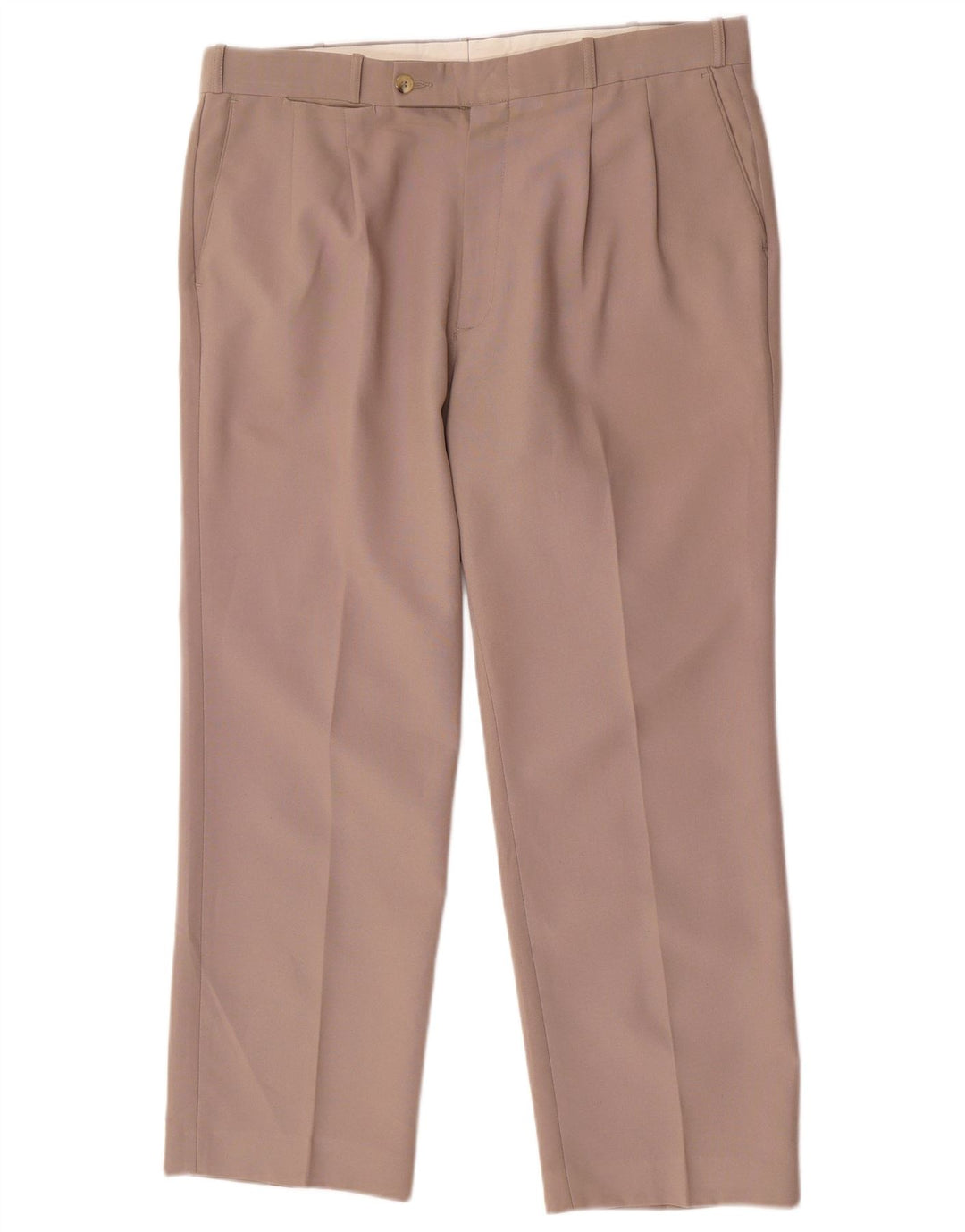 Pantaloni de costum pentru bărbați Farah L36 L28 Maro Poliester
