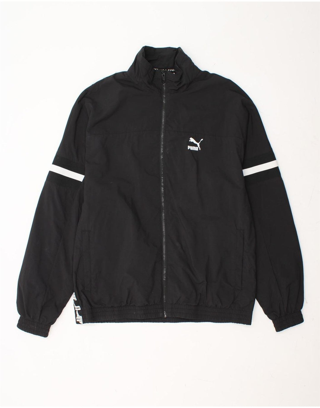 Jachetă de ploaie grafică PUMA pentru bărbați UK 40, mare, neagră, poliamidă