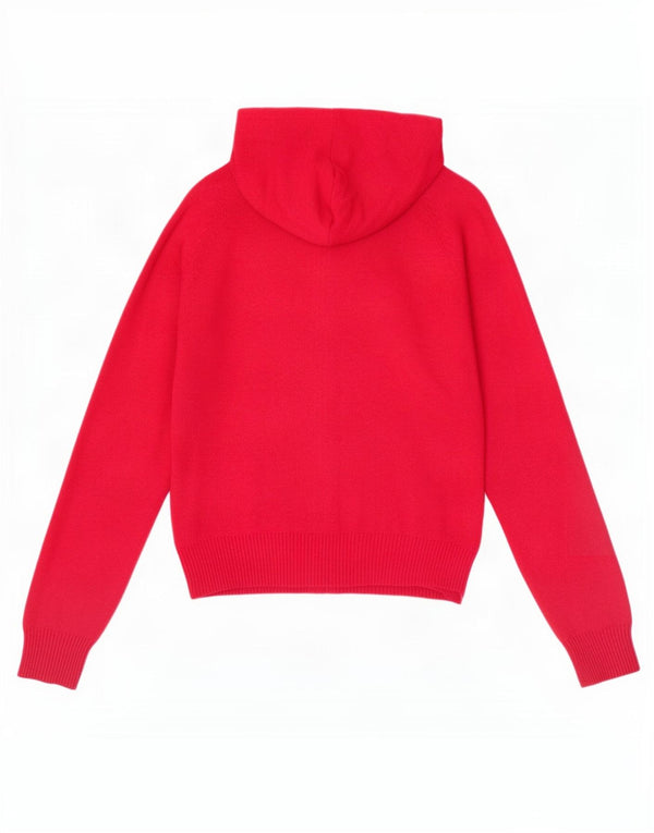 Pulover cardigan cu glugă pentru femei Penguin UK 12 Lână merinos roz mediu