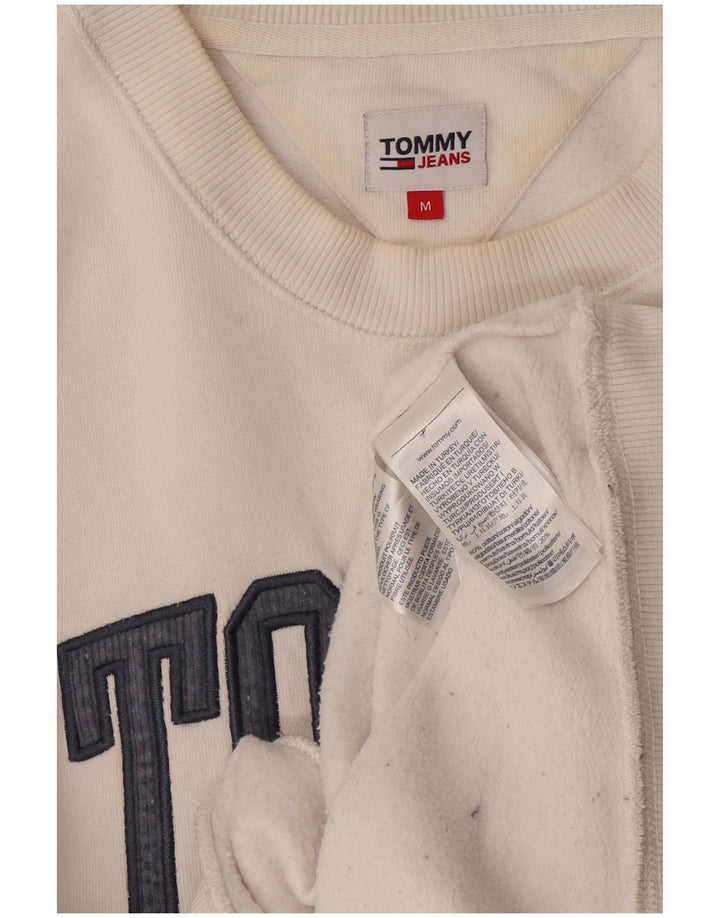 Hanorac grafic Tommy Hilfiger pentru bărbați, bumbac alb mediu