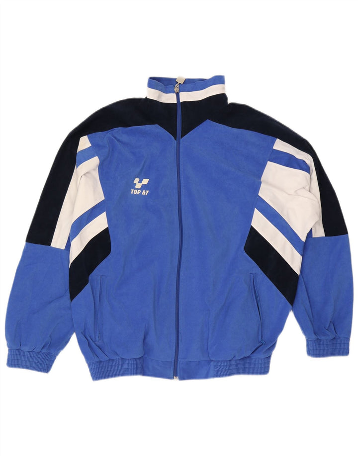 Jachetă de trening vintage pentru bărbați IT 48 Medium Blue Colorblock Poliester