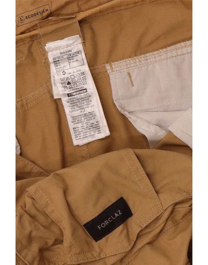 Pantaloni cargo drepți pentru bărbați FORCLAZ EU 54 2XL W44 L34 bej bumbac