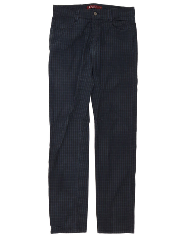SIVIGLIA Pantaloni Drepți Casual Bărbați L31 L34 Bumbac Cu Checker Albastru Marin