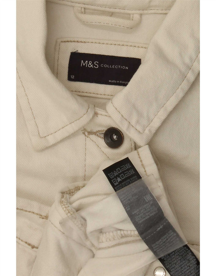 Marks & Spencer jachetă de blugi pentru femei UK 12 bumbac alb mediu