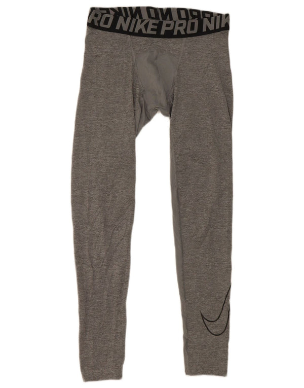 Leggings cu grafică Nike Dri Fit pentru băieți 12-13 ani, mare, gri, bloc de culoare