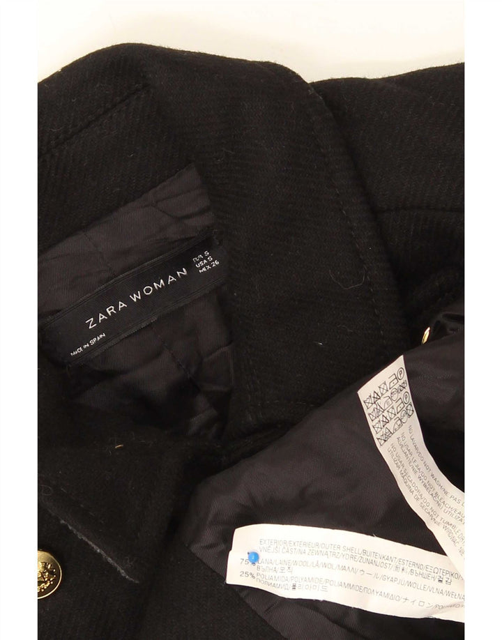 Palton pentru femeie Zara UK 10 Lână neagră mică