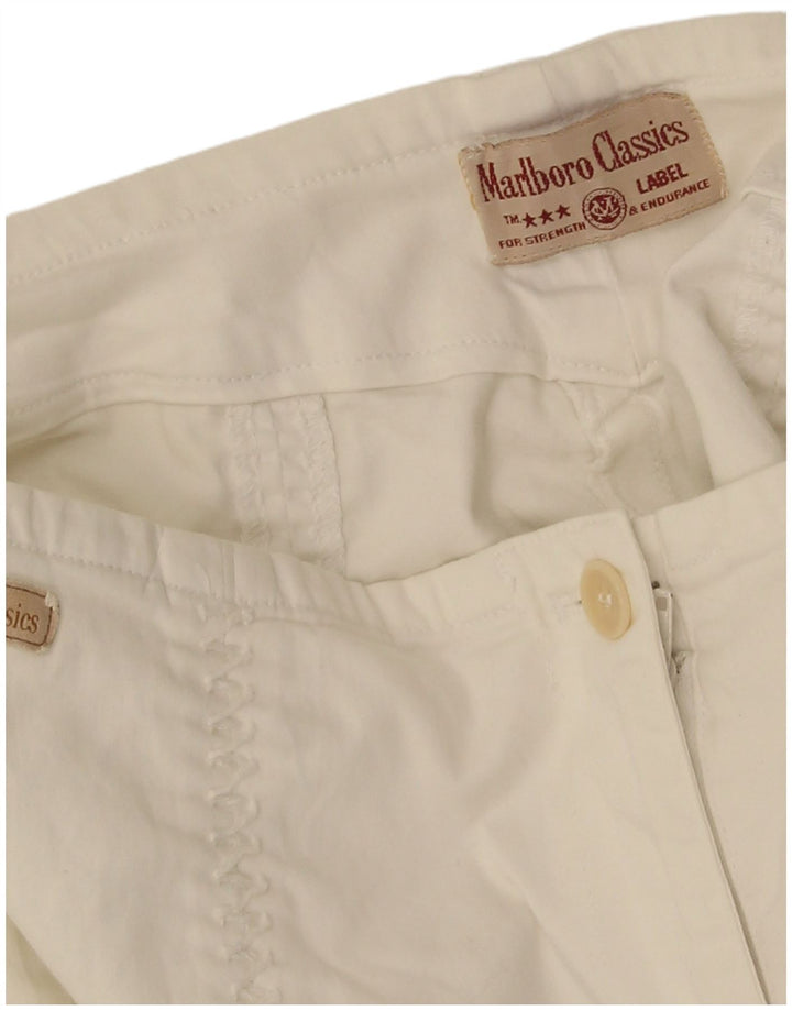 Pantaloni casual drepti pentru femei Marlboro Classics W30 L30 alb