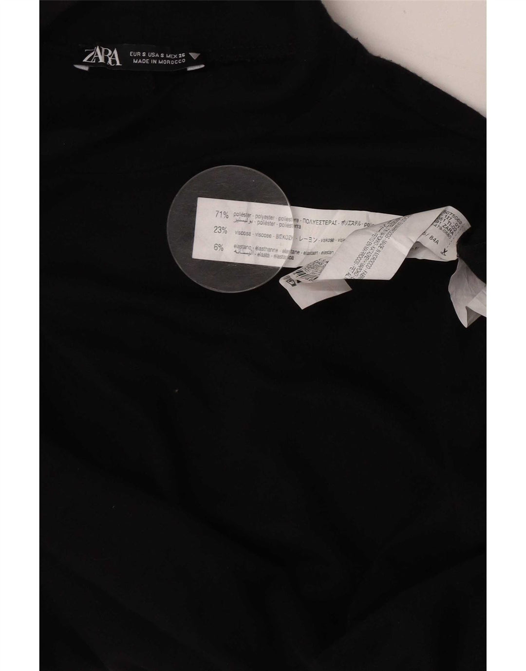 Rochie teacă cu mânecă lungă pentru femei Zara UK 8 Poliester negru mic