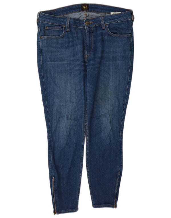 Blugi Lee pentru femei Scarlett Skinny Cropped W32 L25 Bumbac albastru