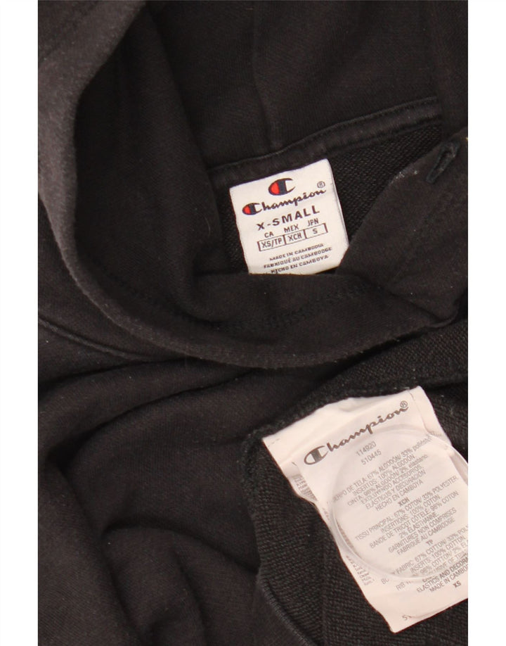 Pulover cu glugă supradimensionat pentru femei CHAMPION, UK 6 XS, bumbac negru