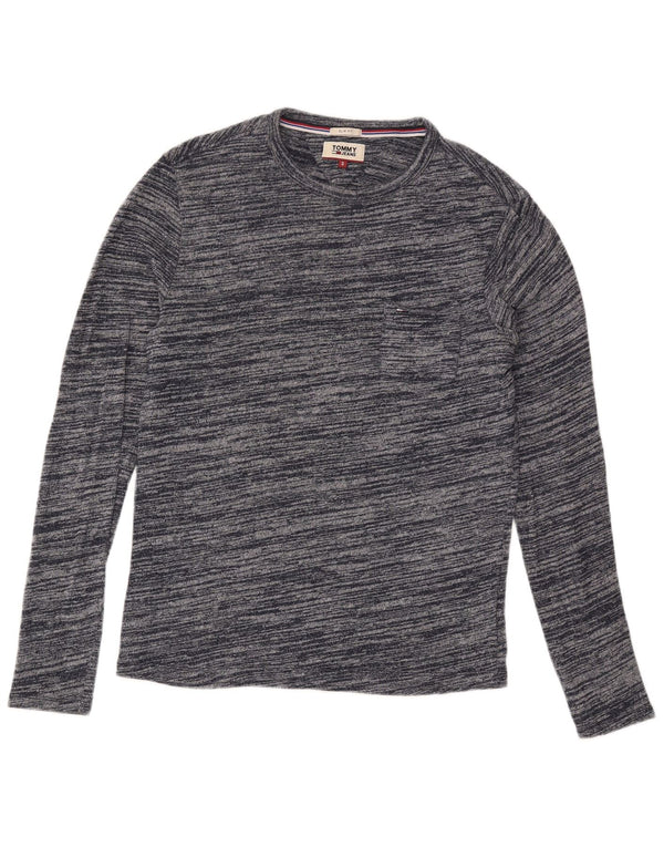 Pulover pentru bărbați Tommy Hilfiger, cu gât crew, cu dungi mici, bleumarin