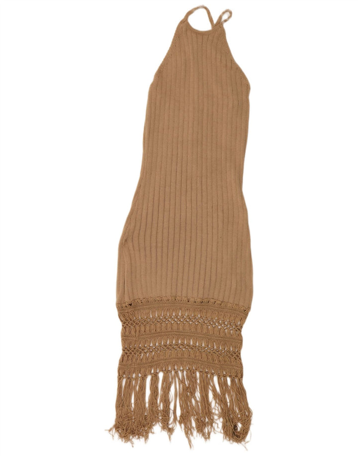Rochie pentru femei Shein tricot Halter UK 14 mare, bej, poliester