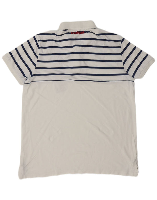 DESIGUAL tricou polo grafic pentru bărbați 2XL cu dungi albe