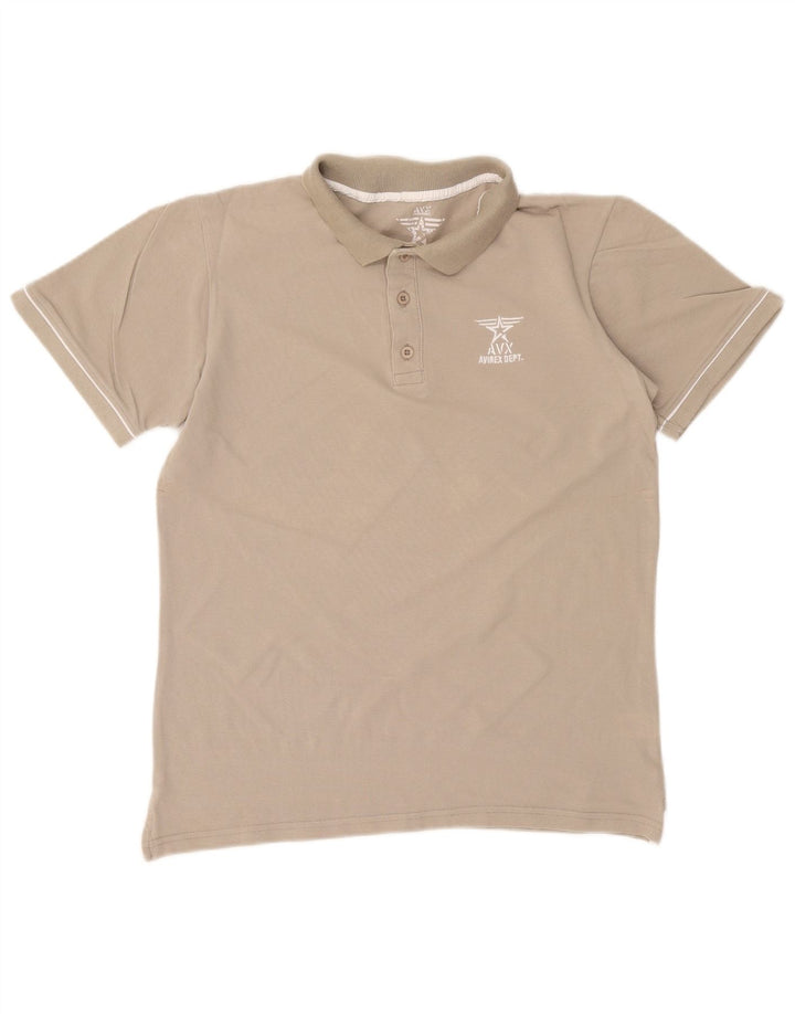 Tricou polo Avirex pentru femei UK 12, bumbac gri mediu