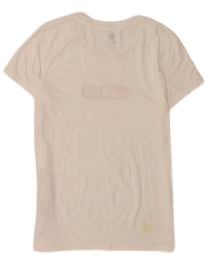 Tricou cu grafic Levi's pentru femei Top UK 8 Small Bumbac alb