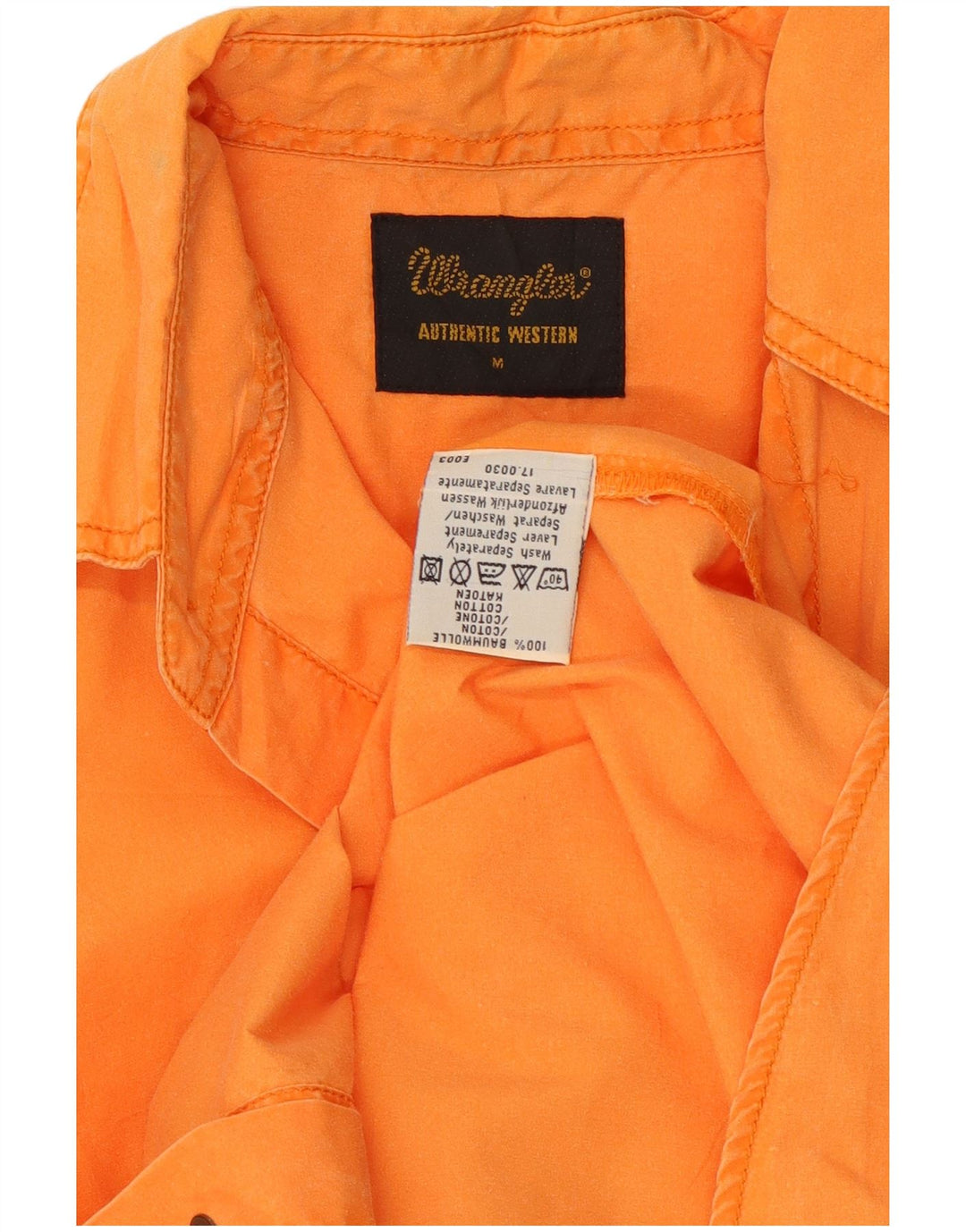 Cămașă pentru bărbați Wrangler cu mânecă scurtă din bumbac portocaliu mediu