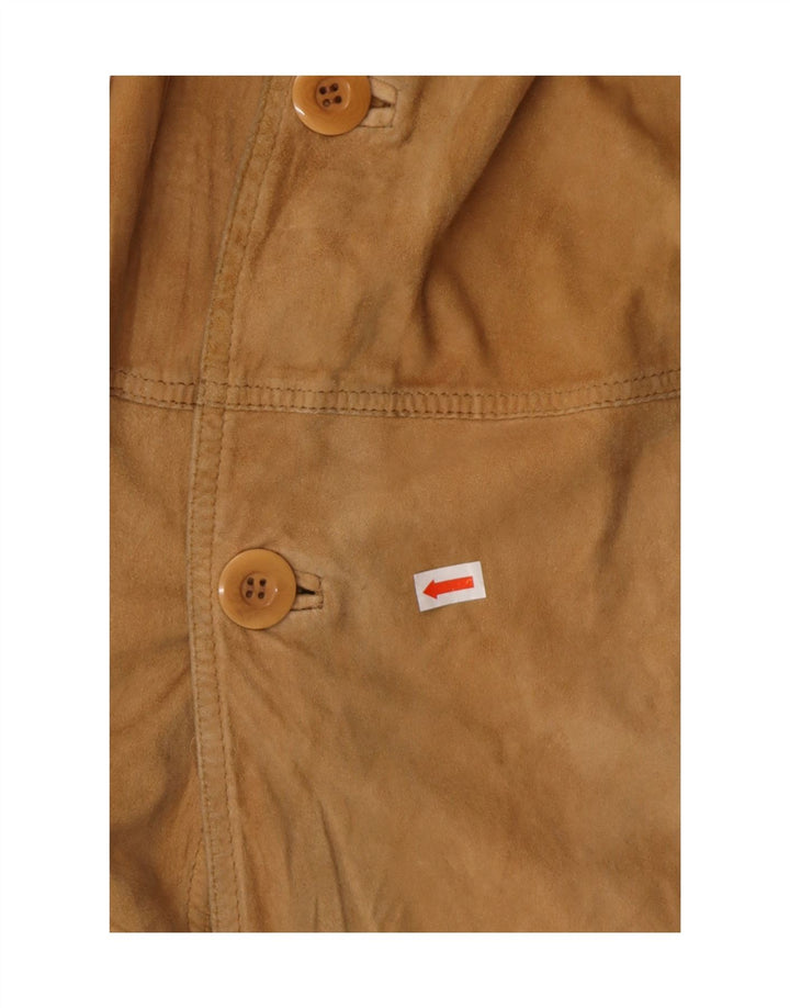 A. RASPINI Jachetă de piele intoarsa pentru barbati UK 36 Mica Maro Piele