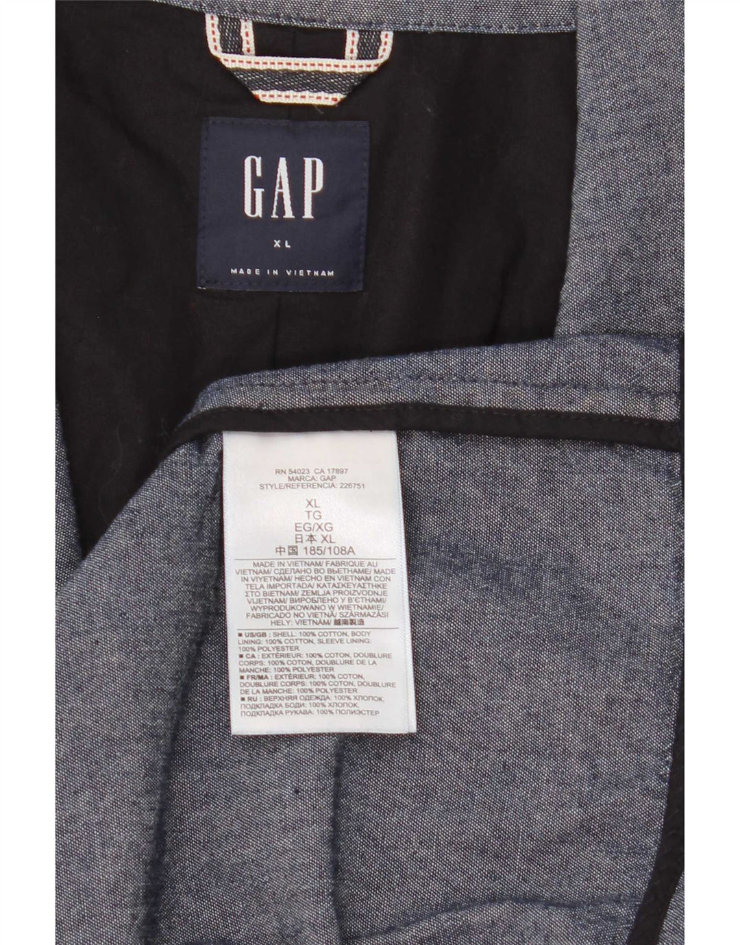 Jachetă pentru bărbați Gap cu 2 nasturi, UK 42 XL, bumbac, albastru bleumarin