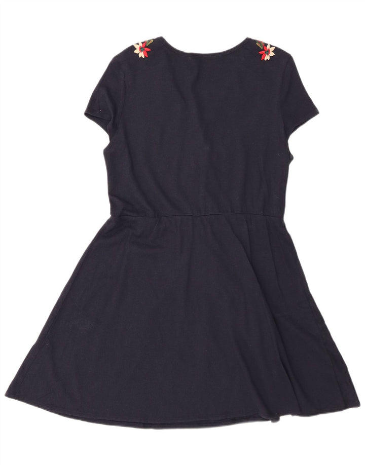 Rochie A-Line pentru Damă Zara UK 12 Medium Bleumarin Bumbac Floral