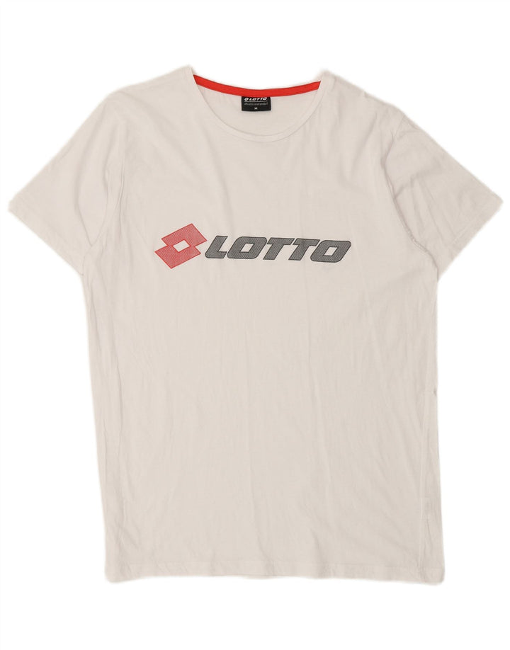 Tricou grafic pentru bărbați LOTTO Top Medium Alb Bumbac
