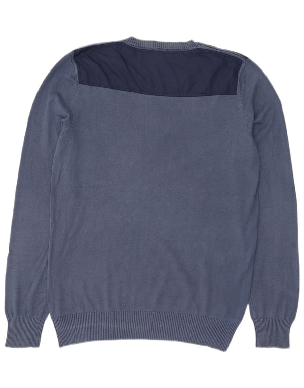 Pulover Calvin Klein pentru bărbați cu decolteu rotund, 2XL, bumbac colorblock, albastru marin