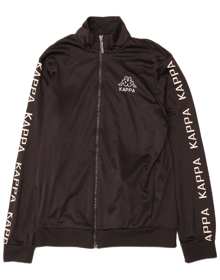 Jachetă de top pentru trening cu grafică pentru bărbați Kappa, mare, poliester, negru