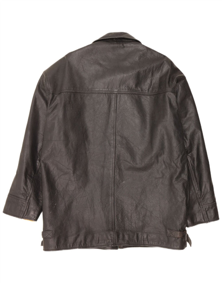 Jachetă de piele vintage pentru bărbați UK 42 XL din piele neagră