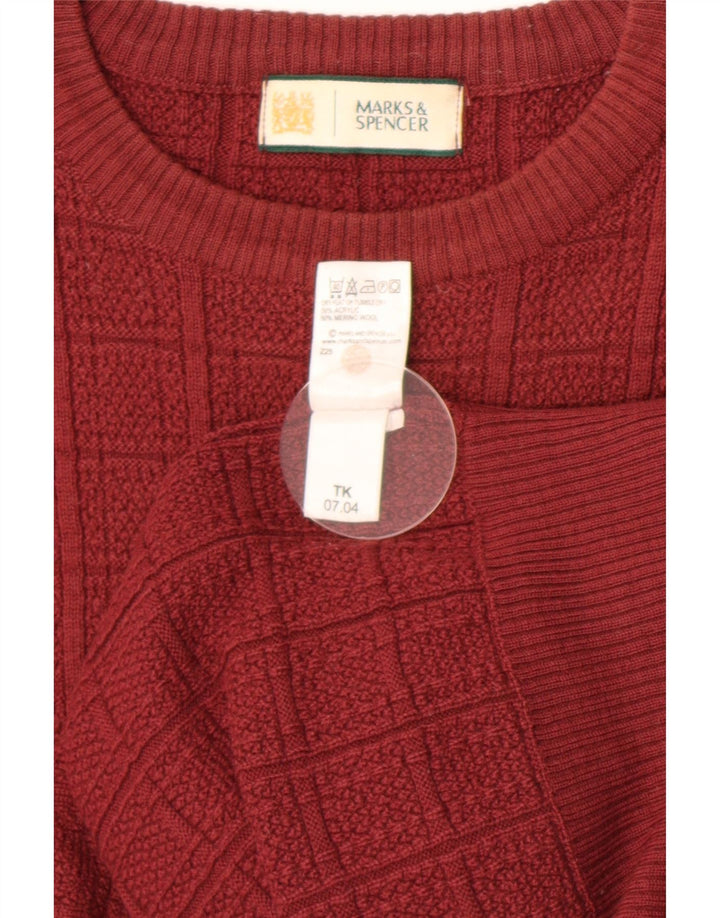 Pulover pentru bărbați Marks & Spencer cu gât roșu mediu acrilic