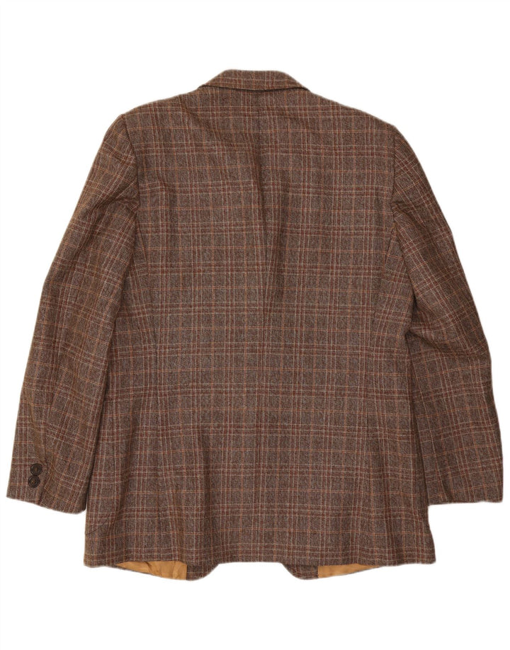 Blazer pentru bărbați Sir Henry's, cu 2 nasturi, UK 40, mare, maro, carouri
