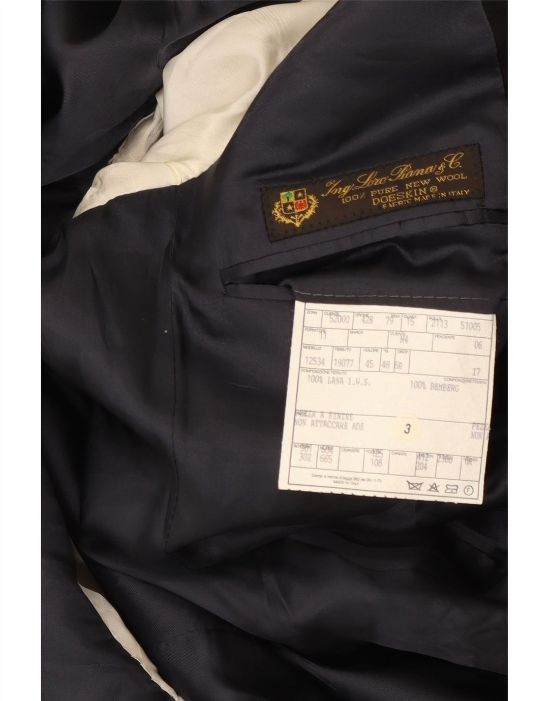 Jachetă pentru bărbați Loro Piana cu 3 nasturi IT 48 Medium Black Lână nouă Clasică