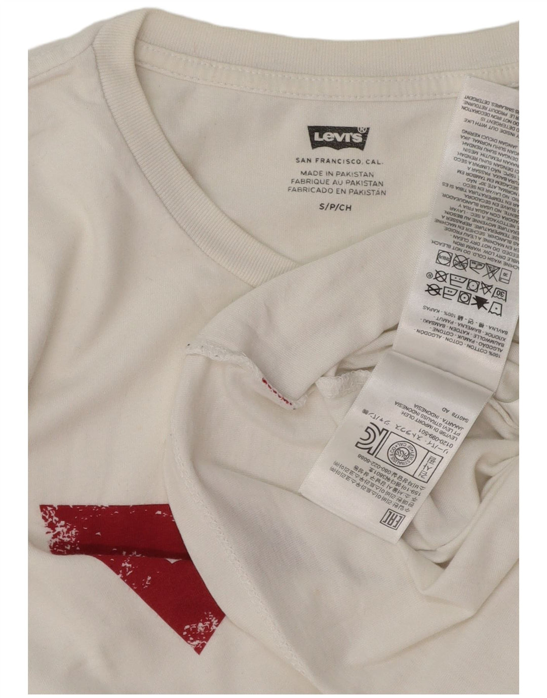 Tricou grafic pentru bărbați LEVI'S Top mic din bumbac alb