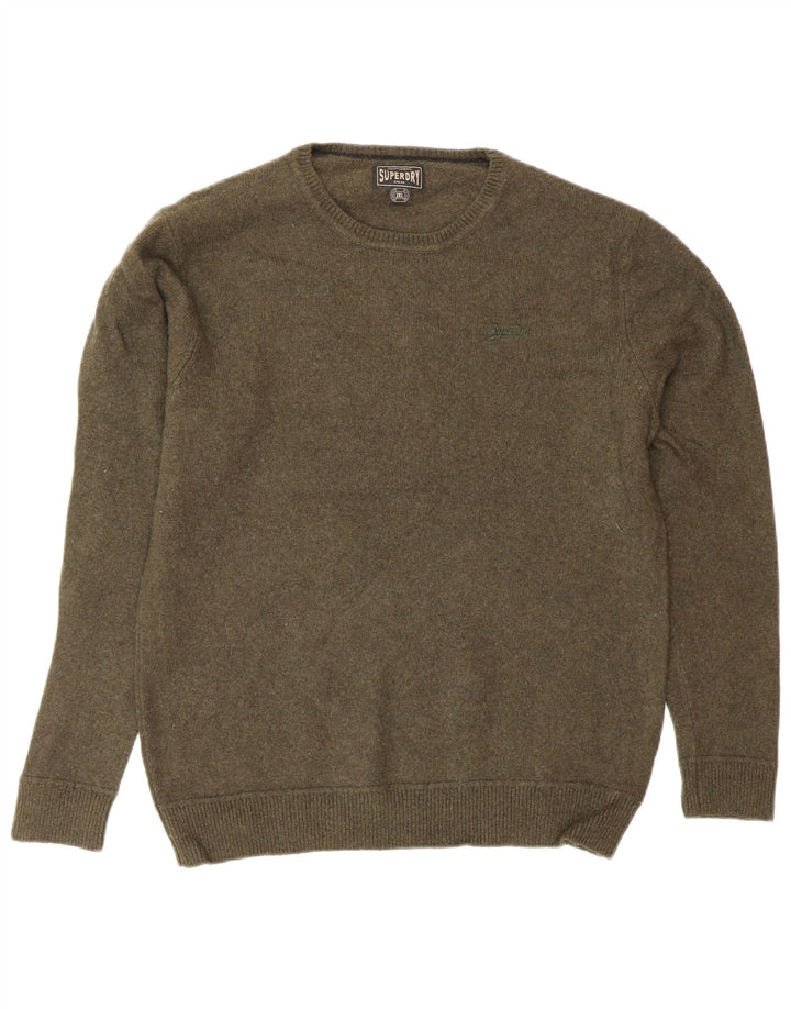 Pulover pentru damă SUPERDRY cu decolteu triplu UK 20 2XL Lână verde