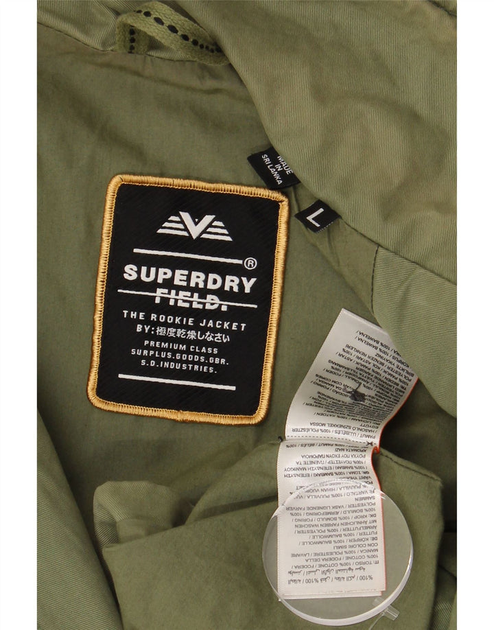 Jachetă militară pentru bărbați SUPERDRY UK 40 mare, verde, bumbac